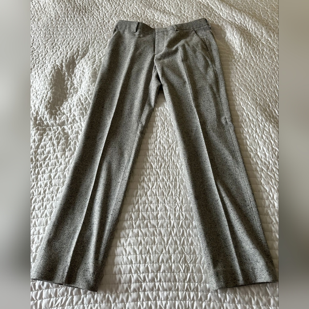 Bonobos - Italian Stretch Wool Dress Pants (Grey Donegal, Waist 32 Length 34